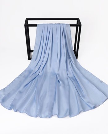 Light Blue Silk Crepe Scarf