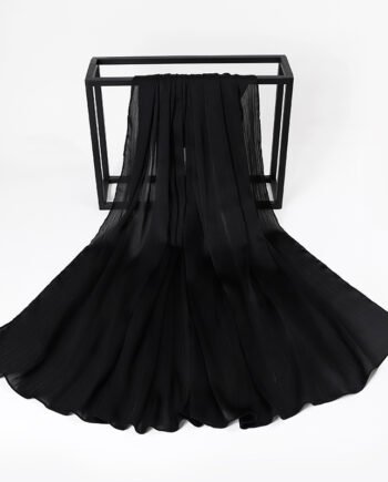 Black Silk Crepe Scarf