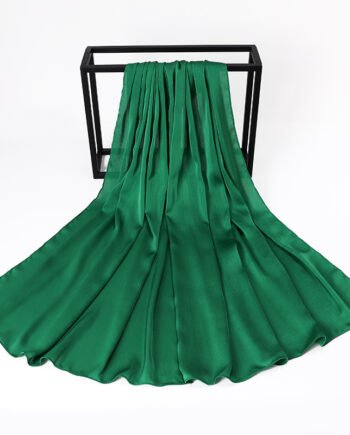 Green Silk Crepe Scarf