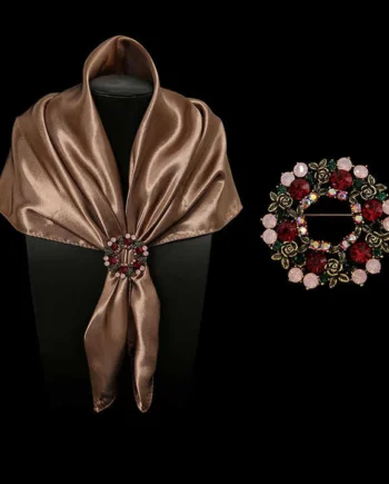 Floral Rhinestone Brooch Pins
